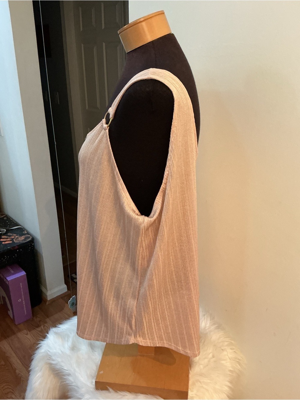 NWT Jennifer Lopez XXL Blush Pink Shimmer Ring Strap Tank Top Plus Size - Picture 4 of 11